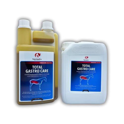 TOTAL Gastro Care Bundle mit 1 L Flasche und 2,5 L Kanister – zur Unterstützung einer gesunden Verdauung und zum Schutz der Magenschleimhaut bei magenempfindlichen Pferden