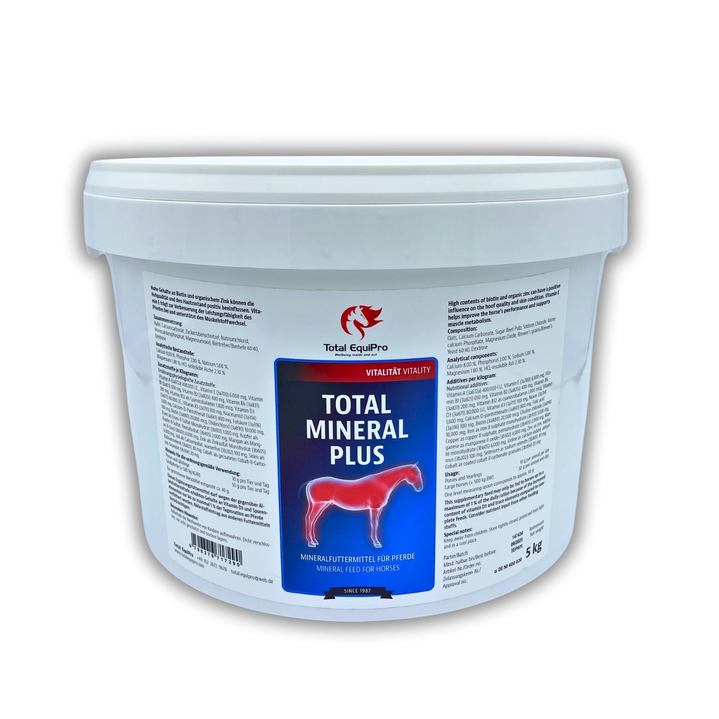 TOTAL Mineral Plus 5 kg – pelletiertes Mineralfutter zur täglichen Grundversorgung mit Spurenelementen und Vitaminen für Pferde jeden Alters