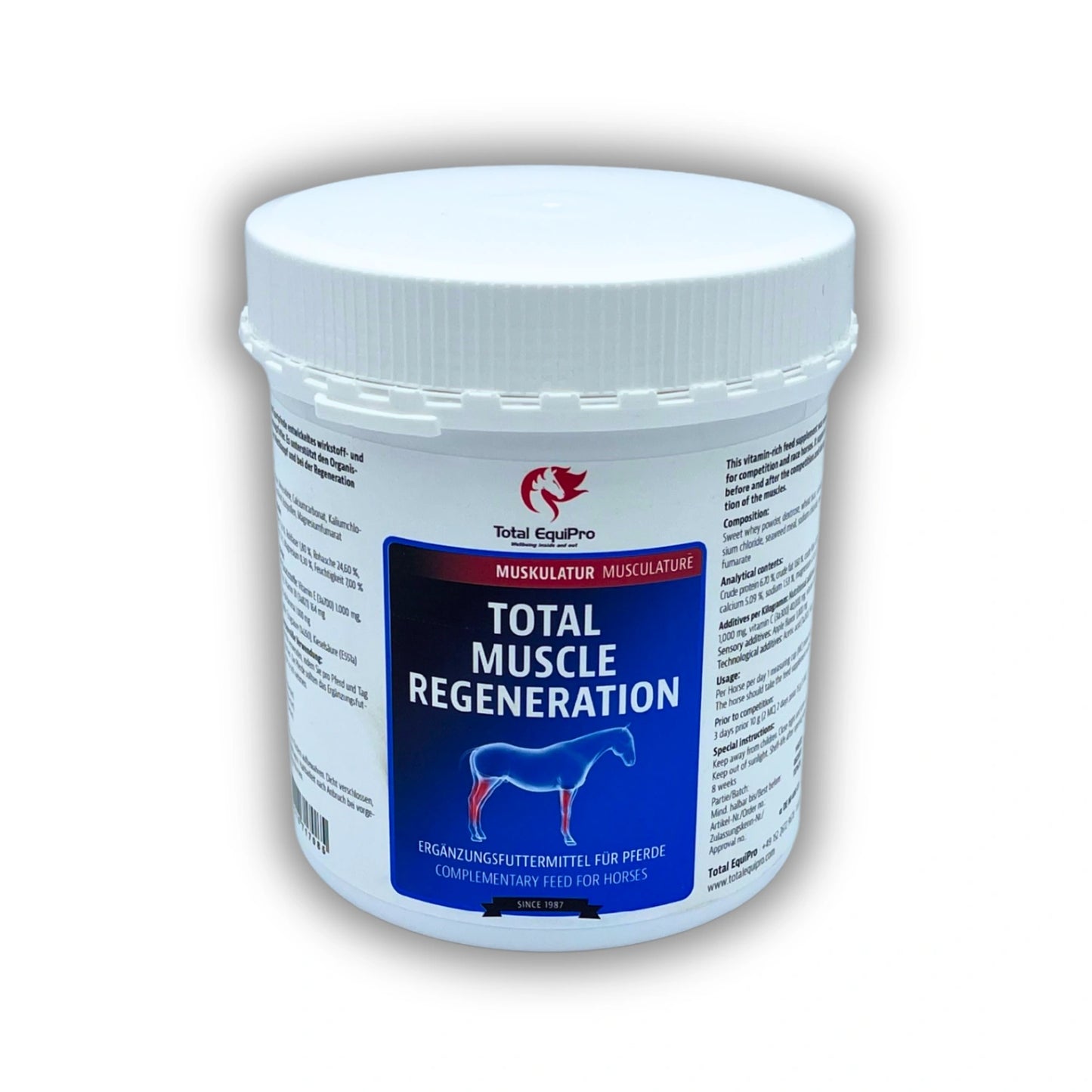TOTAL Muscle Regeneration 500 g – Ergänzungspulver für Pferde zur gezielten Muskelregeneration nach starker Belastung, Verletzungen oder längeren Ruhephasen