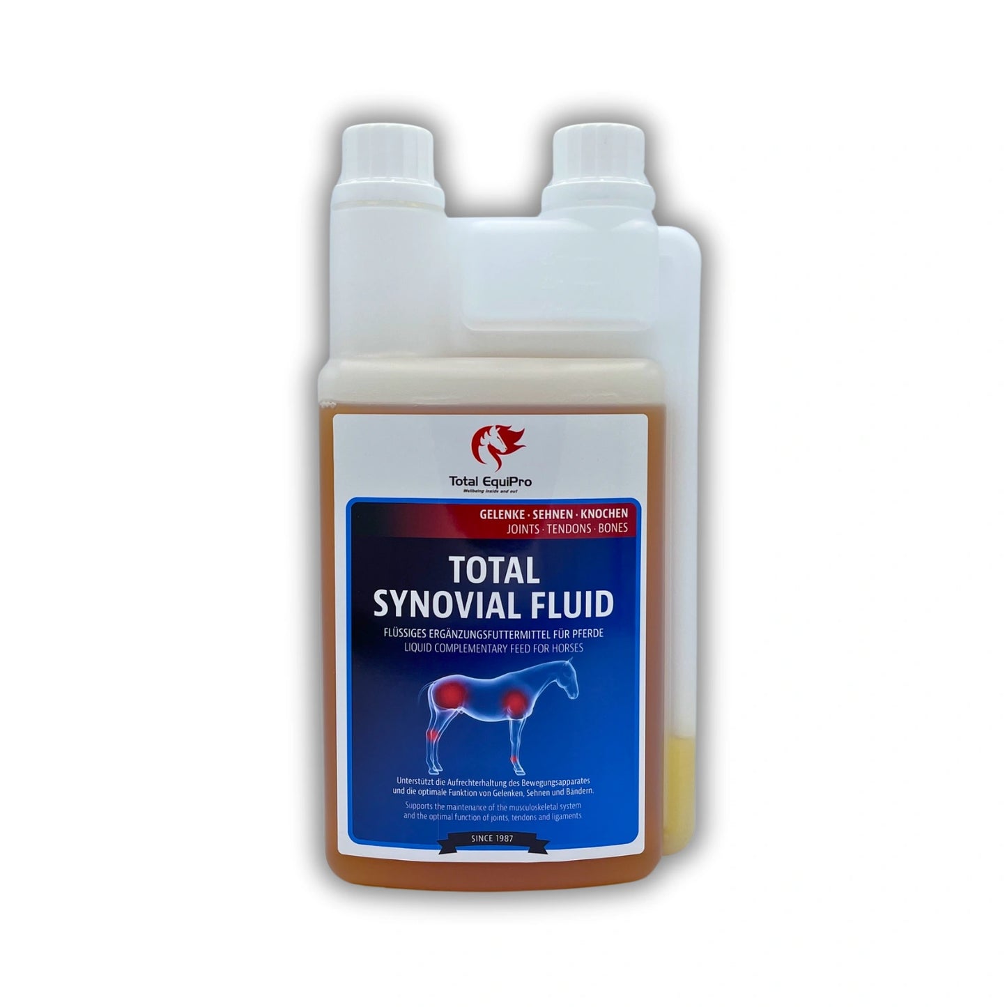 TOTAL Synovial Fluid 1 L – flüssige Ergänzung mit Hyaluronsäure zur Unterstützung der Gelenkfunktion bei Sport-, Senioren- oder Rehapferden