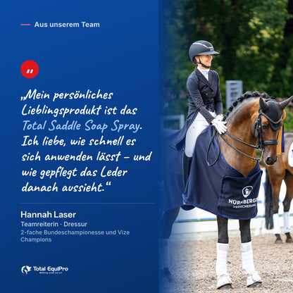 Team rider Hannah Laser on Total Saddle Soap Spray