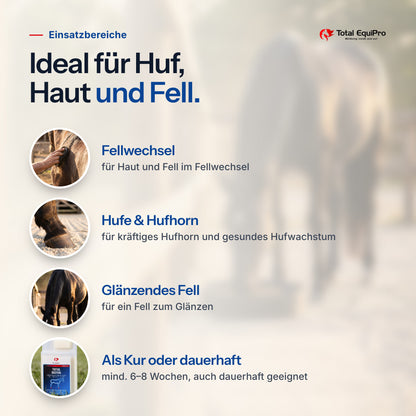 Total Biotin – Einsatzbereiche: Fellwechsel, Hufe & Hufhorn, Glänzendes Fell, Als Kur oder dauerhaft