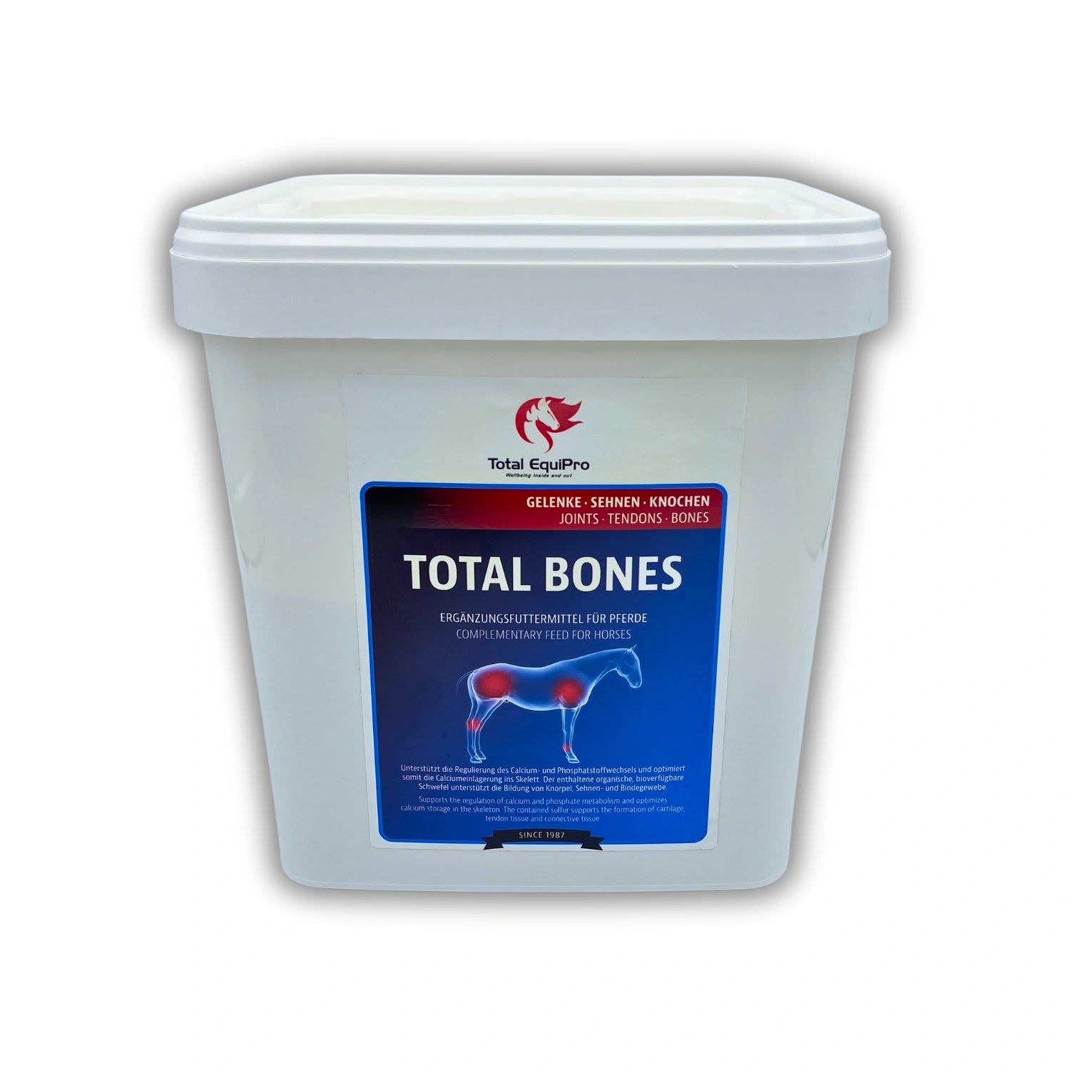 TOTAL Bones 3 kg – mineralisches Ergänzungsfuttermittel in Pulverform zur Unterstützung von Knochendichte, Skelettentwicklung und Aufzucht bei Fohlen, Jungpferden und tragenden Stuten