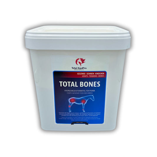 TOTAL Bones 3 kg – mineralisches Ergänzungsfuttermittel in Pulverform zur Unterstützung von Knochendichte, Skelettentwicklung und Aufzucht bei Fohlen, Jungpferden und tragenden Stuten