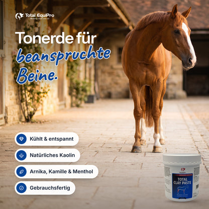 Total Clay Paste in the stable – clay for hard-working legs.