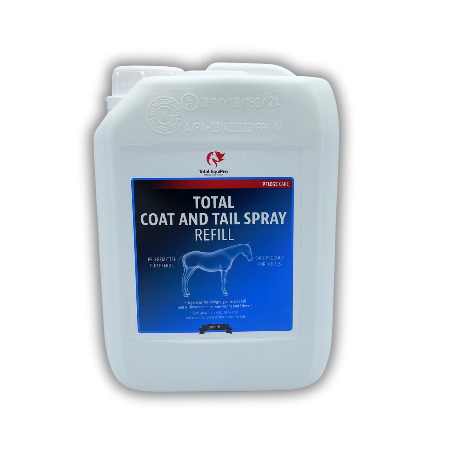 TOTAL Coat & Tail Spray Refill 2,5 L – Nachfüllkanister für Schweif- und Mähnenspray zur täglichen Fellpflege bei Pferden