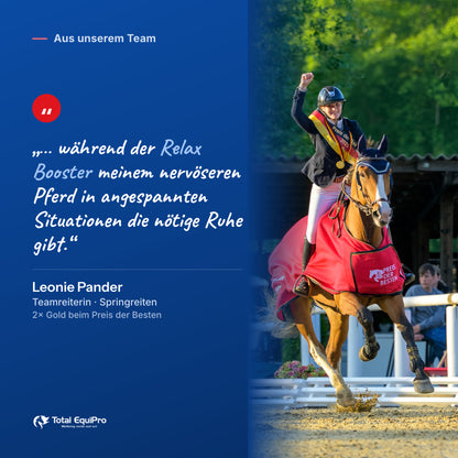 Team rider Leonie Pander on Total Easy Relax Booster