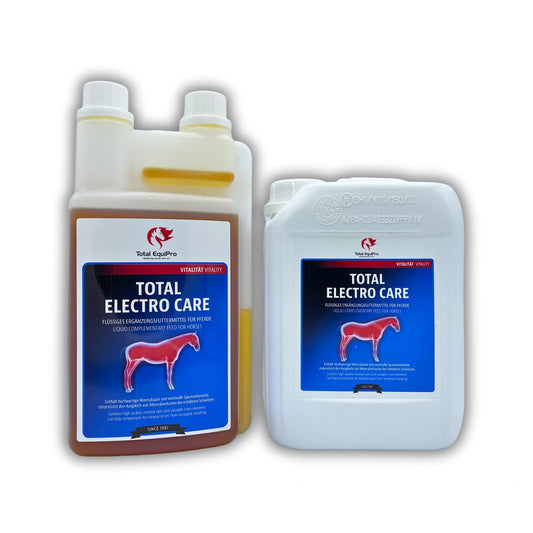 TOTAL Electro Care – Kombination aus 1 L Flasche und 2,5 L Kanister zur schnellen Elektrolytversorgung bei Pferden nach Anstrengung oder starkem Schwitzen – ideal zum Nachfüllen oder für Vielnutzer