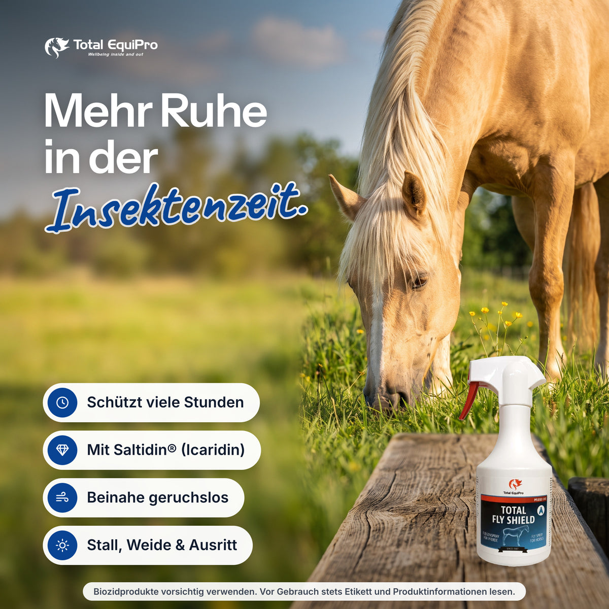 Total Fly Shield im Stall – Mehr Ruhe in der Insektenzeit.