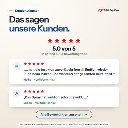 Total Fly Shield – Kundenbewertungen: 5,0 von 5 Sternen