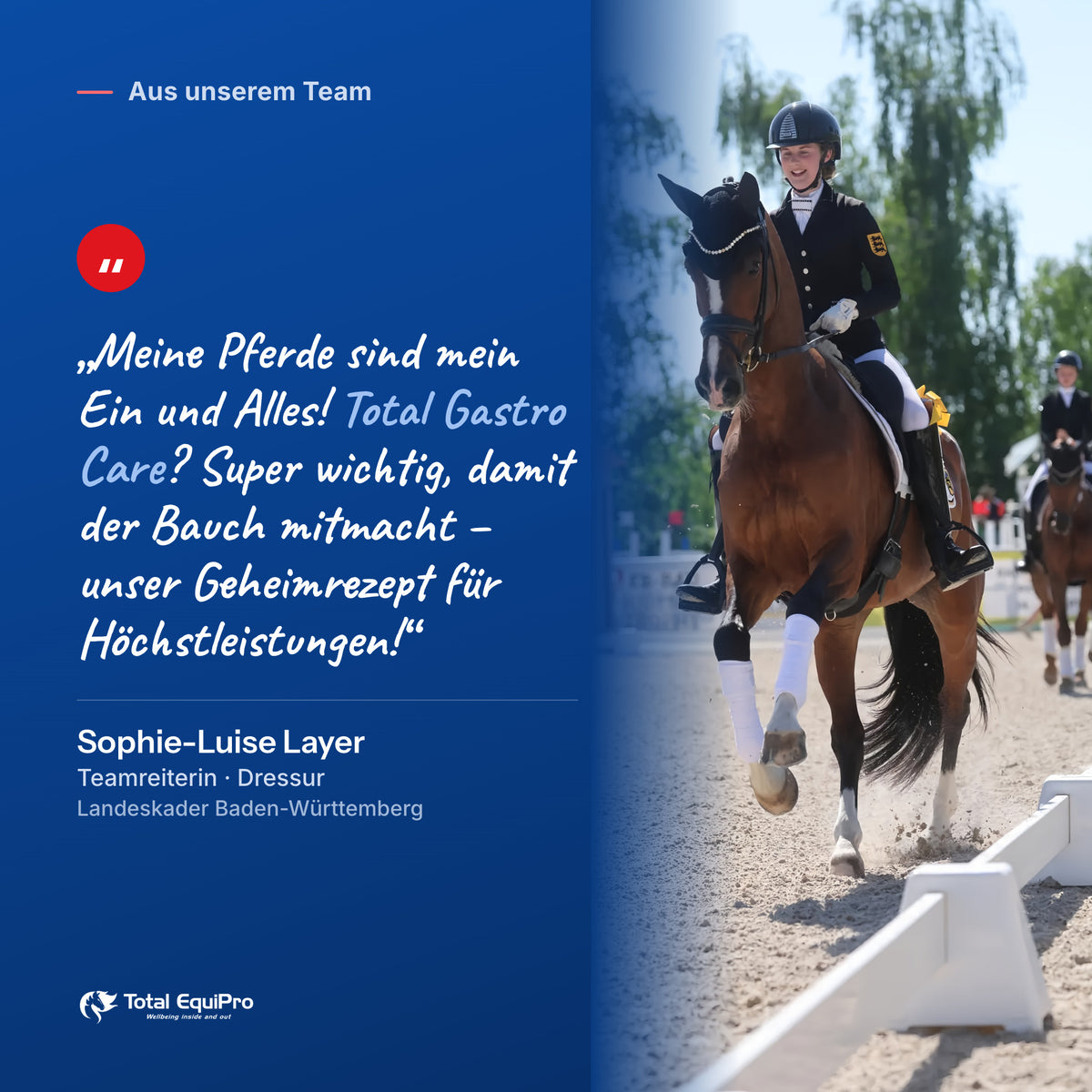 Teamreiterin Sophie-Luise Layer über Total Gastro Care