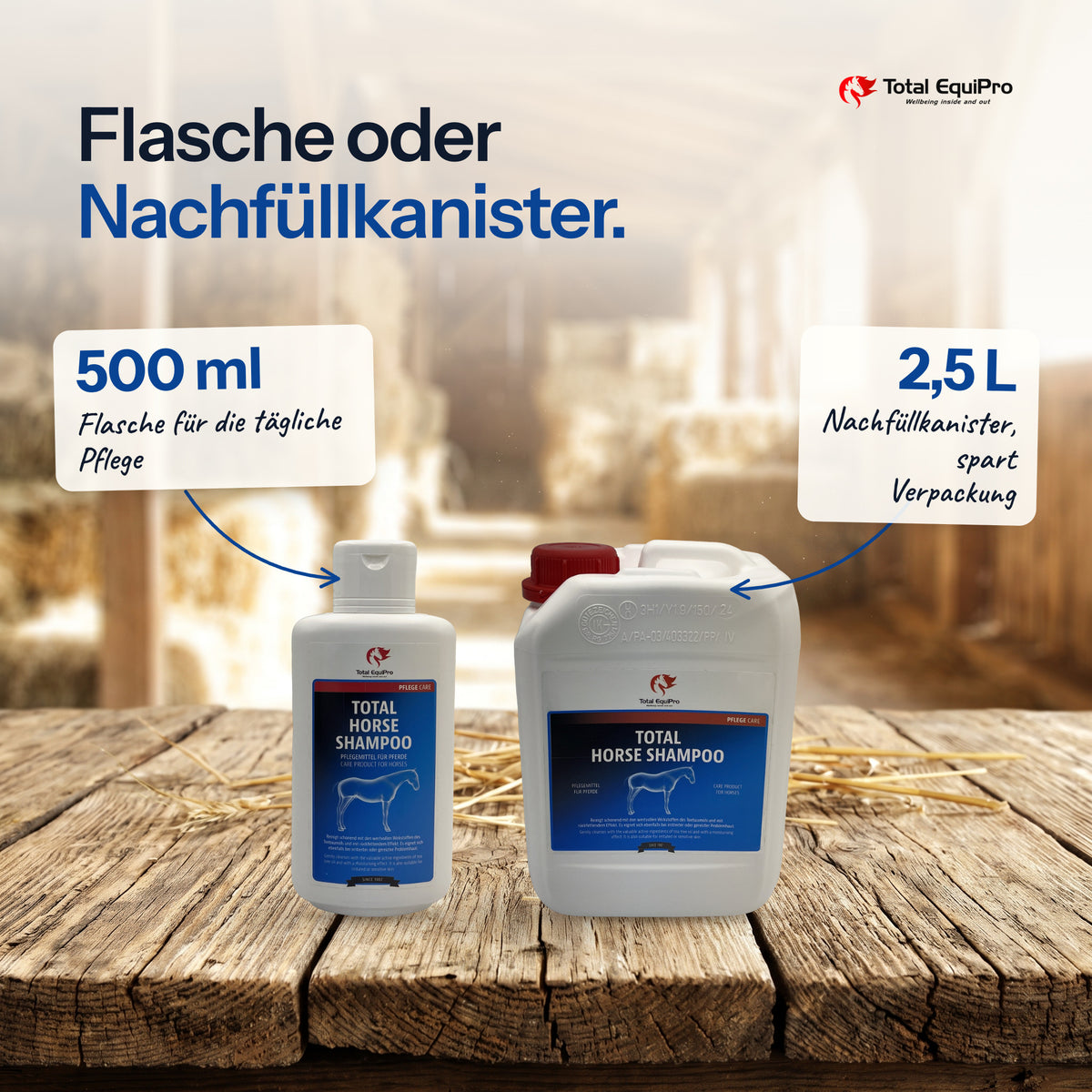Total Horse Shampoo in 500 ml and 2.5 L