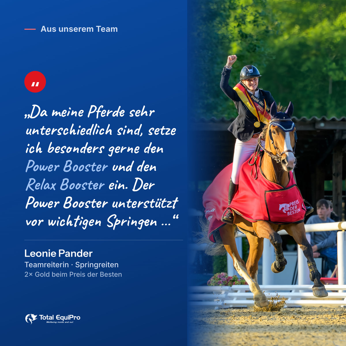 Team rider Leonie Pander on Total Power Booster