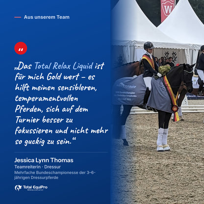 Teamreiterin Jessica Lynn Thomas über Total Relax Liquid