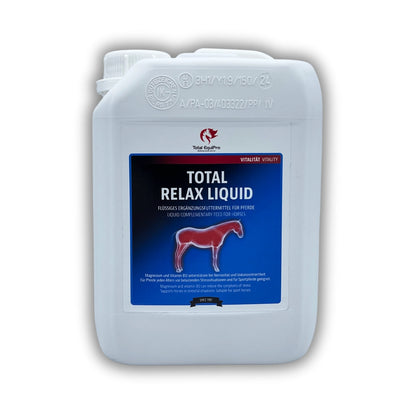 TOTAL Relax Liquid 2,5 L – magnesium- und tryptophanhaltige Ergänzung zur Stabilisierung des Nervensystems bei Stress, Training oder Transport – ideal für Vielnutzer oder zum Nachfüllen der 1 L Flasche im Stallalltag