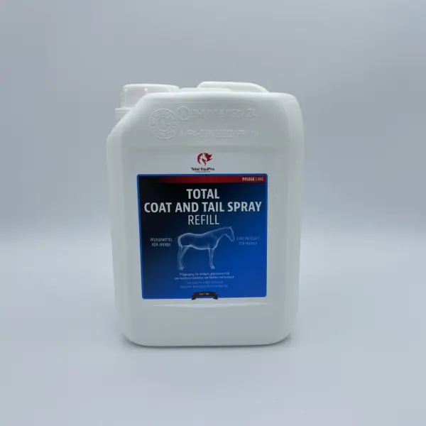 TOTAL Coat & Tail Spray Refill 2,5 L – Schweifspray für Pferde mit Glanz-Effekt, verbesserter Kämmbarkeit und silikonbasierter Pflege für Mähne & Schweif.