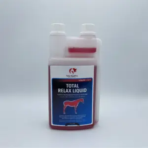 TOTAL Relax Liquid für Pferde – 1 L flüssiges Ergänzungsfutter zur Unterstützung des Nervensystems. Hilft bei Stress, Turnieranspannung & innerer Unruhe – dopingfrei & sofort einsetzbar.